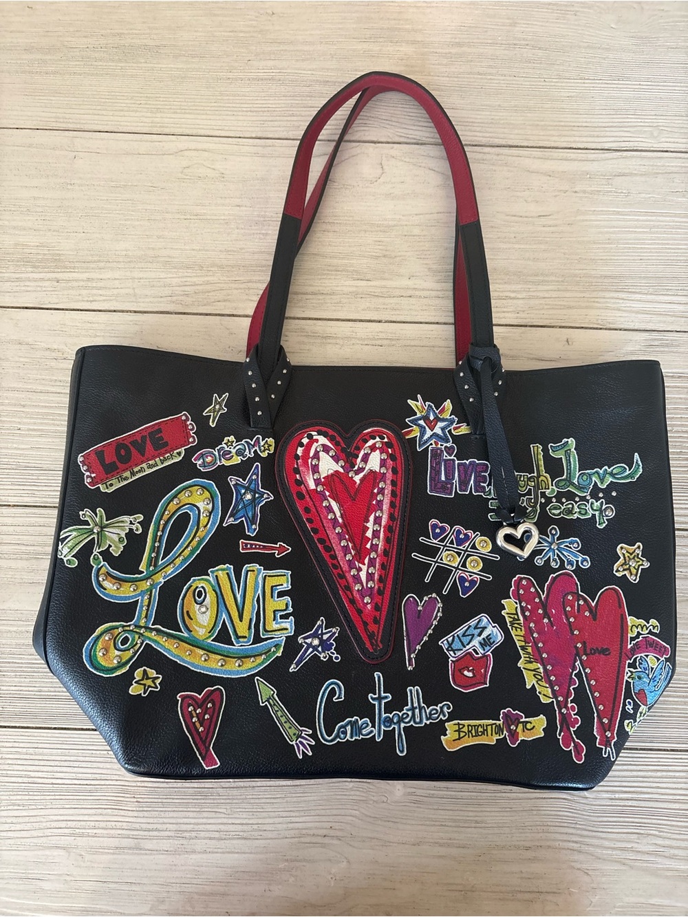 Brighton Black Love Scribble Tote